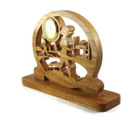 Cross Country Runner Fitness Clock Handmade From Cherry Wood By Kevskrafts Nfb-1 - thumbnail 3