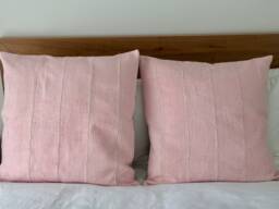 "Euro Size Pale Pink Authentic African Mud Cloth Pillow Sham Cushion Cover 64cmx64cm - 25""x25" - thumbnail 1