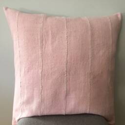 "Euro Size Pale Pink Authentic African Mud Cloth Pillow Sham Cushion Cover 64cmx64cm - 25""x25" - thumbnail 2