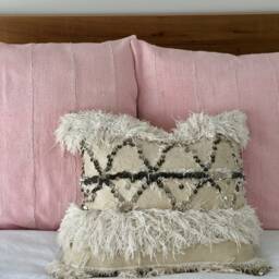 "Euro Size Pale Pink Authentic African Mud Cloth Pillow Sham Cushion Cover 64cmx64cm - 25""x25" - thumbnail 3
