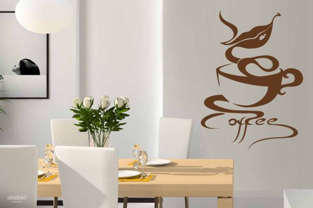 Coffee Cup Wall Decal Removable Vinyl Sticker 1722 - image 1