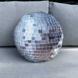 Disco Ball Pillow Silver Velour Cushion, Retro Party Decor, 90S Style Decor, Party Decoration, Fun Gift For Birthday - thumbnail 2