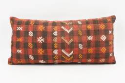 Kilim Lumbar Pillow Cover Turkish Bohemian Cushion - 12x24 - thumbnail 1