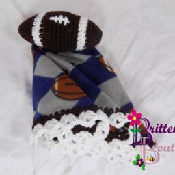 Baby Lovey/Crochet Plush Football Fleece Security Blanket Snuggle Shower Gift - thumbnail 4