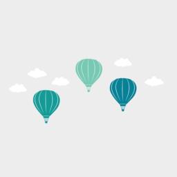 Hot Air Balloons & Clouds Kids Room - Wall Decal Custom Vinyl Art Stickers - thumbnail 3