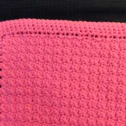 Crocheted Blanket/Afghan - Hot Pink Baby Girl Lap Blanket - thumbnail 2