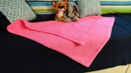 Crocheted Blanket/Afghan - Hot Pink Baby Girl Lap Blanket