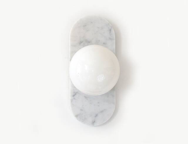 Cararra Marble & Brass Vanity Sconce Light Bathroom Wall Lighting White Entry Fixture Dining Room Marble - image 1