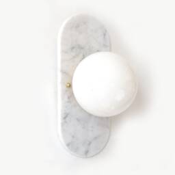Cararra Marble & Brass Vanity Sconce Light Bathroom Wall Lighting White Entry Fixture Dining Room Marble - thumbnail 2