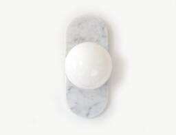 Cararra Marble & Brass Vanity Sconce Light Bathroom Wall Lighting White Entry Fixture Dining Room Marble