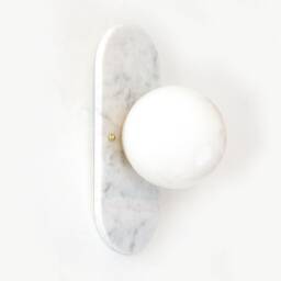 Cararra Marble & Brass Vanity Sconce Light Bathroom Wall Lighting White Entry Fixture Dining Room Marble - thumbnail 3