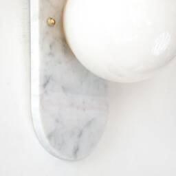 Cararra Marble & Brass Vanity Sconce Light Bathroom Wall Lighting White Entry Fixture Dining Room Marble - thumbnail 4