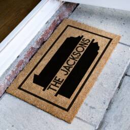 Pennsylvania State Family Monogram Doormat - Map Closing Gift Us Silhouette Rug Realtor Home Decor - thumbnail 2