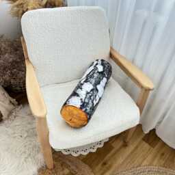 Birch Tree Log Pillow Woodland Decor Bolster Cushion - thumbnail 1