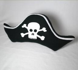 Pirate Pillow Captain Skull & Crossbone Hat Handmade Decorative - thumbnail 1