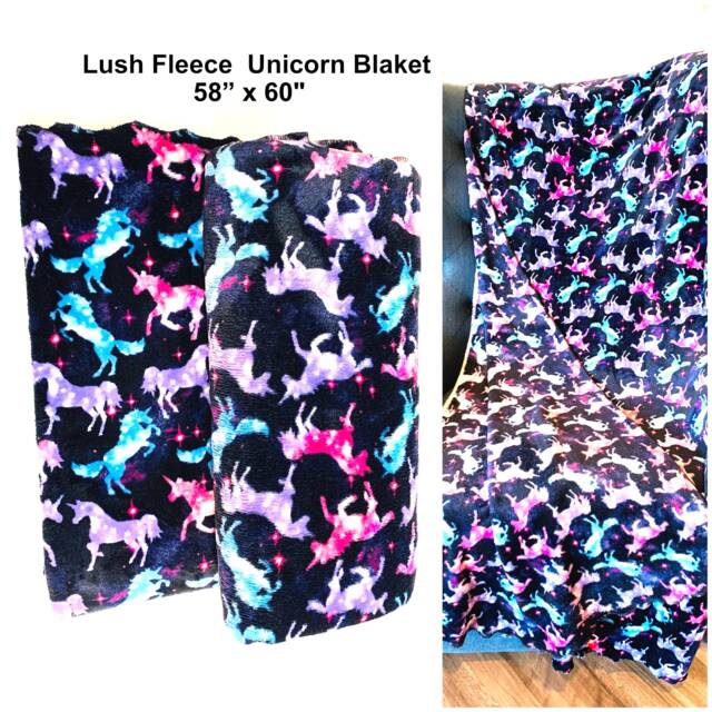 "Unicorn Fleece Blanket, Kids Cuddle Blanket - 58"" X 60" - image 1
