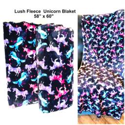 "Unicorn Fleece Blanket, Kids Cuddle Blanket - 58"" X 60"