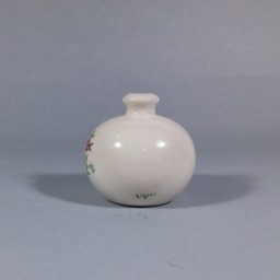 Miniature Ceramic Vase, Small White Bud Home Decor Round Gift For Her Single Flower Under 20, Floral Red - thumbnail 2
