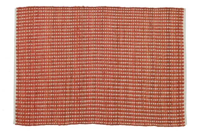 Handmade Red Jute Dhurrie Rug Eco-Friendly Indoor/Outdoor Floor Covering - image 1