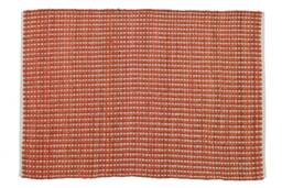Handmade Red Jute Dhurrie Rug Eco-Friendly Indoor/Outdoor Floor Covering - thumbnail 1