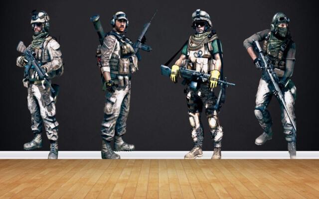 Soldiers Full Color Decal, Color Sticker, Wall Art Cn 002