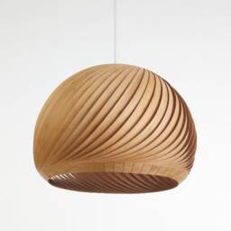 Pendant Light Mid-Century, Wood Lighting Chandelier, Bamboo Ceiling Veneer, Home Improvement, Japandi Hanging Lamp Shade, Wind - thumbnail 3