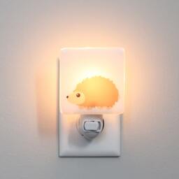 Hedgehog Fused Glass Nightlight - Nursery Baby Shower Gift Kids Gender Neutral Modern Animal Porcupine - thumbnail 2