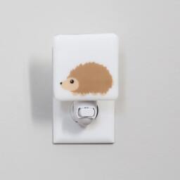 Hedgehog Fused Glass Nightlight - Nursery Baby Shower Gift Kids Gender Neutral Modern Animal Porcupine