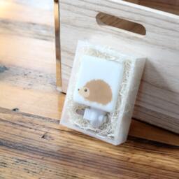 Hedgehog Fused Glass Nightlight - Nursery Baby Shower Gift Kids Gender Neutral Modern Animal Porcupine - thumbnail 3
