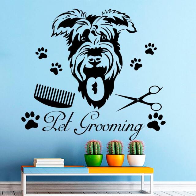 Wall Decals Dog Scissors Decal Pet Shop Grooming Salon Decor Vinyl Animal Stickers Art Interior Design Home Decorations Mural J699 - image 1