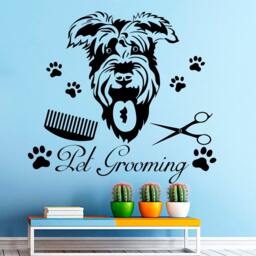 Wall Decals Dog Scissors Decal Pet Shop Grooming Salon Decor Vinyl Animal Stickers Art Interior Design Home Decorations Mural J699 - thumbnail 1