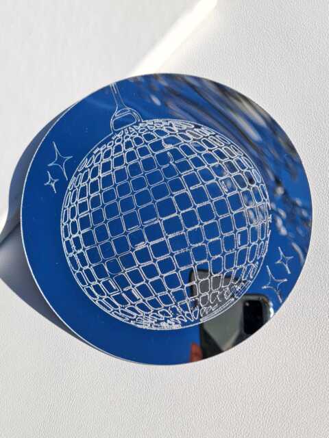 Disco Ball Mirror Wall Decor Room Sticker Funky Dopamine Groovy Home Unique Party - image 1