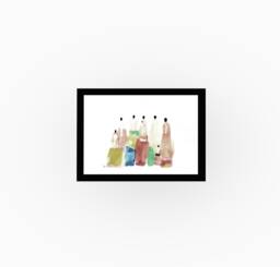 Framed Print, Colorful Abstract Art Africa Inspiration, Kitchen Wall Art, Bedroom Decor, Original Gift - thumbnail 1