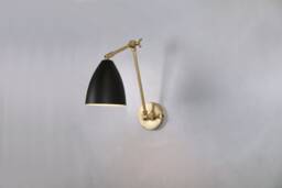Long Wall Lamp, Black Bedside Wall Lamp, Arm Lamp Sconce , Brass Adjustable Lighting, For Bathroom