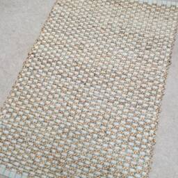 "Chindi Rag Jute Rug, Beautiful Handmade Boho Rug, Jute Vegan Rug 48""x30" - thumbnail 2