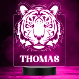 Tiger Head Zoo Animal Safari Multicolour Personalised Gift Led Lamp Night Light - Bedroom - thumbnail 1