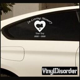 Cat 2 in Loving Memory Custom Car Or Wall Vinyl Decal Stickers - Ilmcat2Et - thumbnail 1