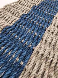 Rope Mat Made With Lobster Tan & Navy Blue