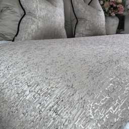 Bespoke Taupe Bed Runner, Cover, Luxury Throw Scarf Comforter, Double - King Size Bedcover Bedding Blake Gold - thumbnail 2