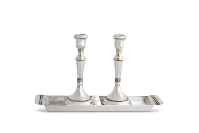 Large Classic Shabbat Candlesticks Made Of 925 Sterling Silver With Filigree Decoration - Jewish Wedding Gift For The Bride - image 1