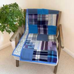 Patchwork Lambswool Blanket - thumbnail 3