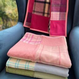 Patchwork Lambswool Blanket - thumbnail 2
