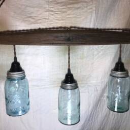 Horse Yoke Mason Jar Chandelier - thumbnail 4