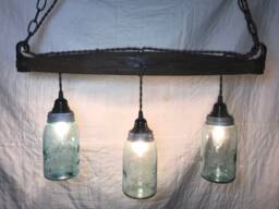 Horse Yoke Mason Jar Chandelier - thumbnail 1