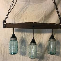 Horse Yoke Mason Jar Chandelier - thumbnail 2