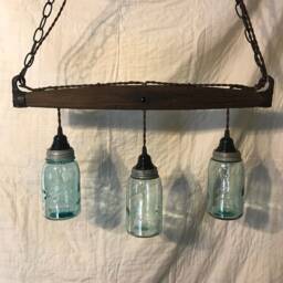 Horse Yoke Mason Jar Chandelier - thumbnail 3