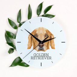 A Clock With A Golden Retriever Dog. New Collection The Geometric Dog