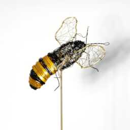 Bumble Bee Sculpture, Copper Wire Art Insect Decor, Original Artwork - thumbnail 4