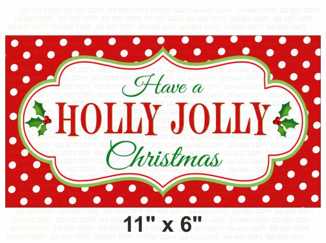 Holly Jolly Christmas Sign, Christmas Wreath Sign, Xmas UK Attachment - image 1