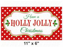 Holly Jolly Christmas Sign, Christmas Wreath Sign, Xmas UK Attachment - thumbnail 1